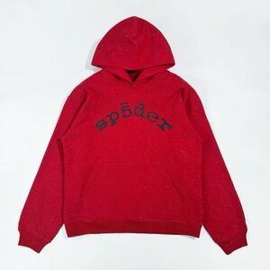 Ap5der Red Hoodie with Black Lettering